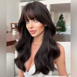 Rich  Dark Chocolate Medium Lenght Wig  - Calssic wig cap